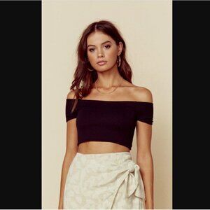 Blue Life Mae Crop Off Shoulder ribbed XXS